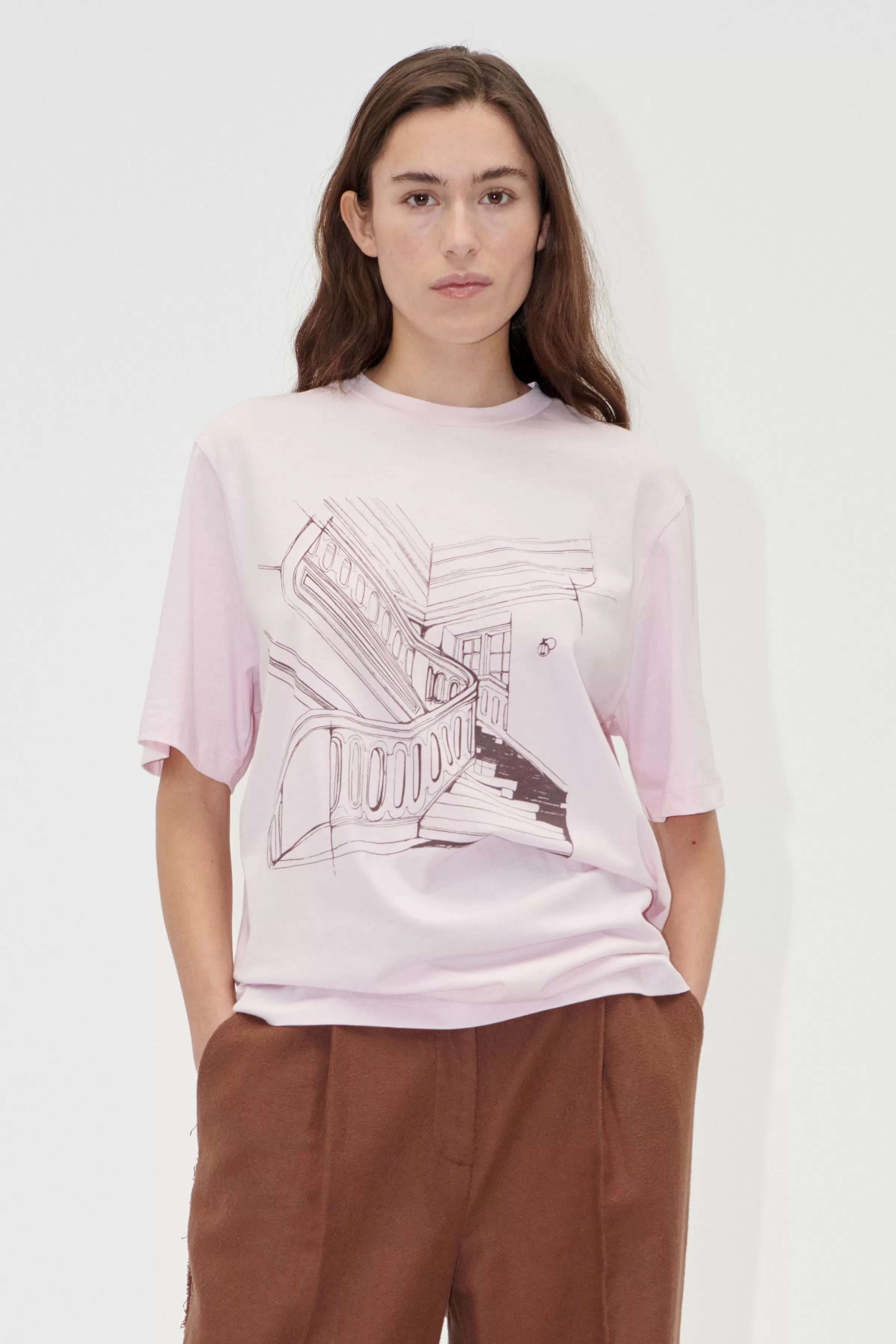 Tops & Shirts-STINE GOYA Short Sleeve T-shirt - Staircase shirt-Staircase